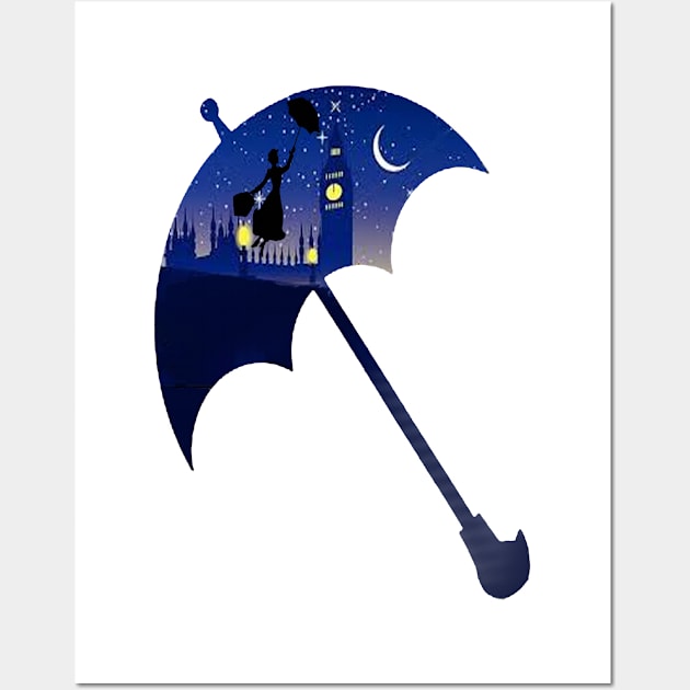 Mary Poppins Umbrella Wall Art by magicmirror